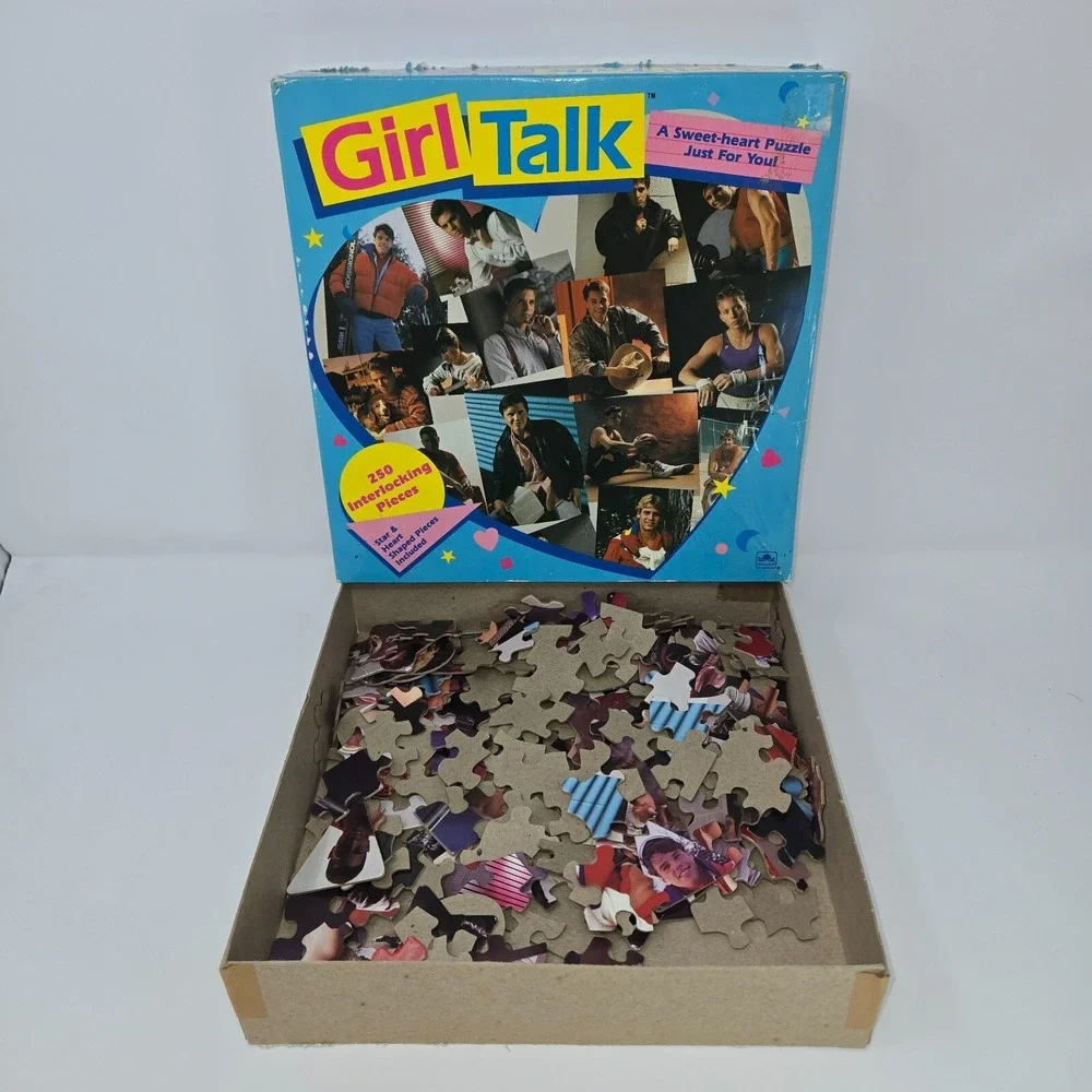 Vintage Girl Jigsaw Puzzle Talk A Heart Shaped 250 Pieces 1989 Complete